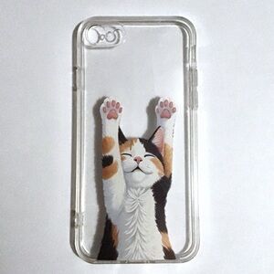 Clear Cat iPhone Case with Calico Cat Design for iPhone 7/8/SE2/SE3